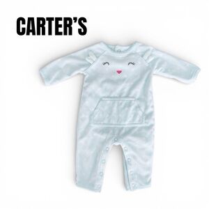 014 Carter's Light Blue White Polka Dot Onesie